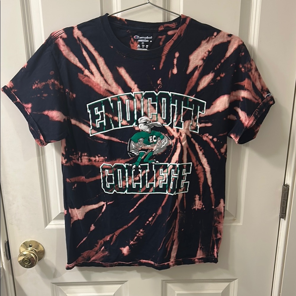 Champion Bleach Tie-Dye Endicott College Tee